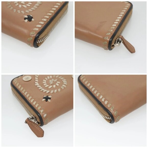 PRADA Long Wallet Leather Silver Beige Auth - Picture 16 of 16